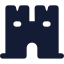 Fortress icon with solid standard style