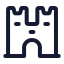 Fortress icon with stroke rounded style