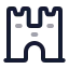 Fortress icon with twotone rounded style