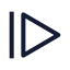 Forward icon with stroke sharp style