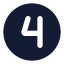 Fourcircle icon with solid rounded style
