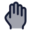 Fourfinger icon with duotone rounded style