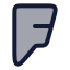 Foursquare icon with duotone rounded style
