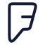 Foursquare icon with stroke rounded style