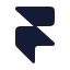 Framer icon with solid rounded style