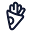 Frenchfries icon with stroke rounded style