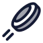 Frisbee icon with duotone rounded style