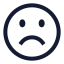 Frown icon with stroke sharp style