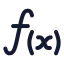 Functionofx icon with stroke rounded style
