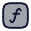 Functionsquare icon with duotone rounded style