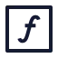 Functionsquare icon with stroke sharp style