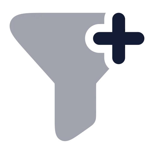 Funnel Plus Icon in Bulk Rounded style