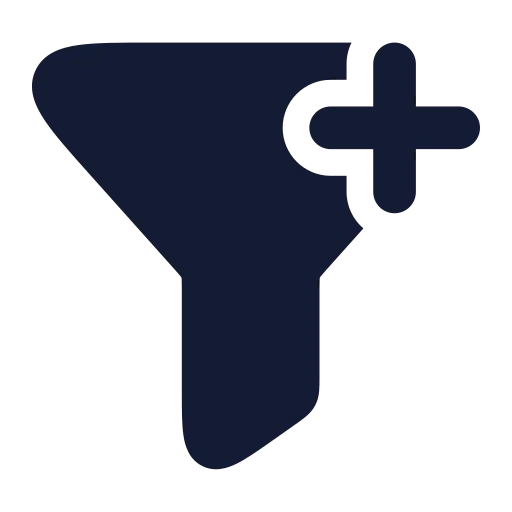 Funnel Plus Icon in Solid Rounded style
