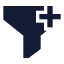 Funnelplus icon with solid sharp style