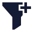 Funnelplus icon with solid sharp style
