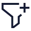 Funnelplus icon with stroke sharp style