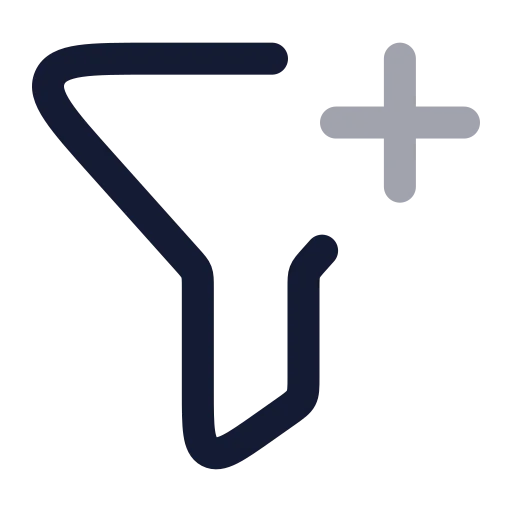 Funnel Plus Icon in Twotone Rounded style