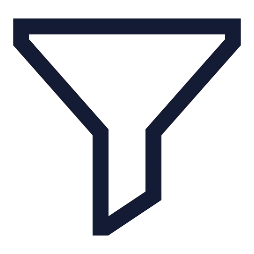 Funnel Icon in Stroke Sharp style