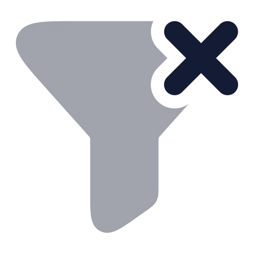 Funnel X Icon in Bulk Rounded style
