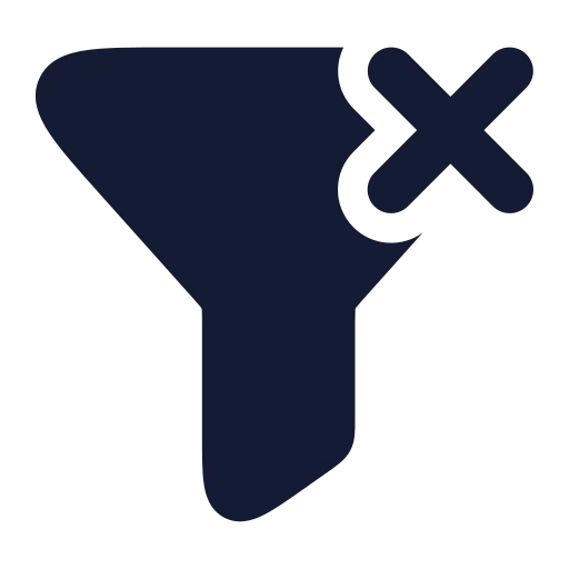 Funnel X Icon in Solid Rounded style