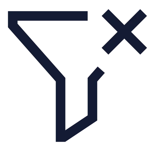 Funnel X Icon in Stroke Sharp style