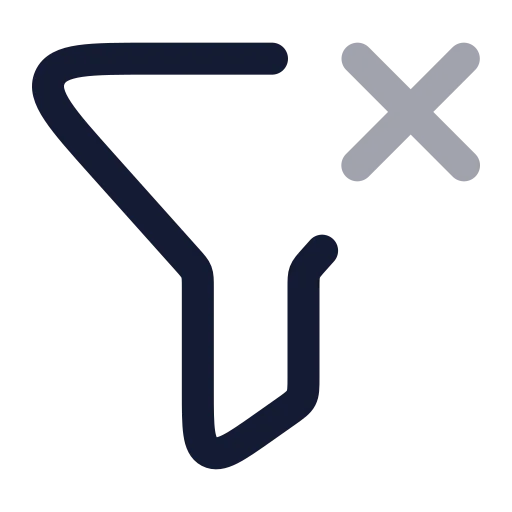 Funnel X Icon in Twotone Rounded style
