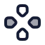 Gamepaddirectional icon with duotone rounded style
