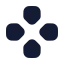 Gamepaddirectional icon with solid rounded style