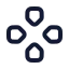 Gamepaddirectional icon with stroke rounded style