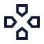 Gamepaddirectional icon with stroke sharp style