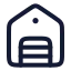 Garage icon with stroke rounded style