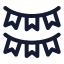 Garlands icon with stroke rounded style