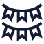 Garlands icon with stroke sharp style