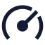 Gauge icon with solid sharp style