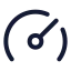 Gauge icon with stroke rounded style
