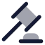 Gavel icon with bulk rounded style