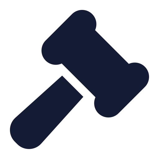 Gavel Icon in Solid Rounded style