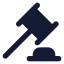 Gavel icon with solid rounded style