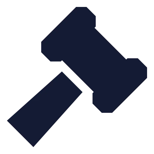 Gavel Icon in Solid Sharp style