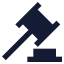 Gavel icon with solid sharp style