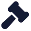 Gavel icon with solid standard style