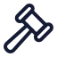 Gavel icon with stroke rounded style