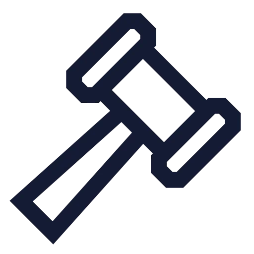 Gavel Icon in Stroke Sharp style
