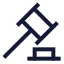 Gavel icon with stroke sharp style
