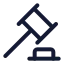 Gavel icon with stroke standard style
