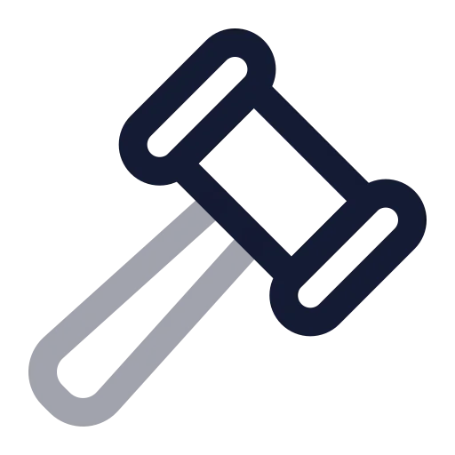 Gavel Icon in Twotone Rounded style