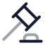 Gavel icon with twotone rounded style