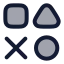 Geometricshapes icon with duotone rounded style