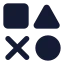 Geometricshapes icon with solid standard style