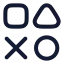 Geometricshapes icon with stroke rounded style